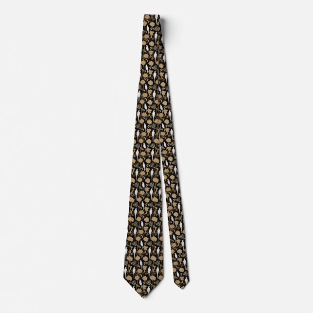 ART DECO BROWN FLOWERS,VITDELAR PÅ SVART BLACK SLIPS (Framsida)