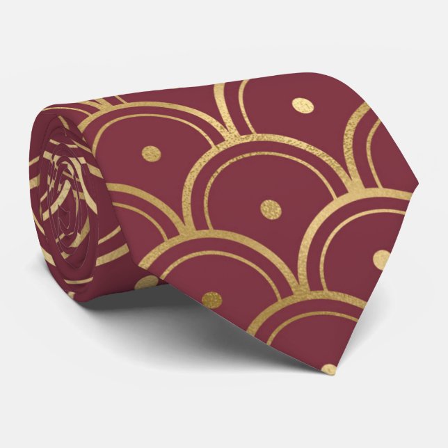 art deco Burgundy guld tiled mönster Slips (Rullad)