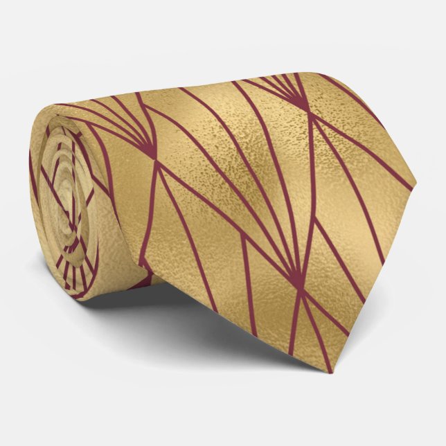 art deco Burgundy guld tiled mönster Slips (Rullad)