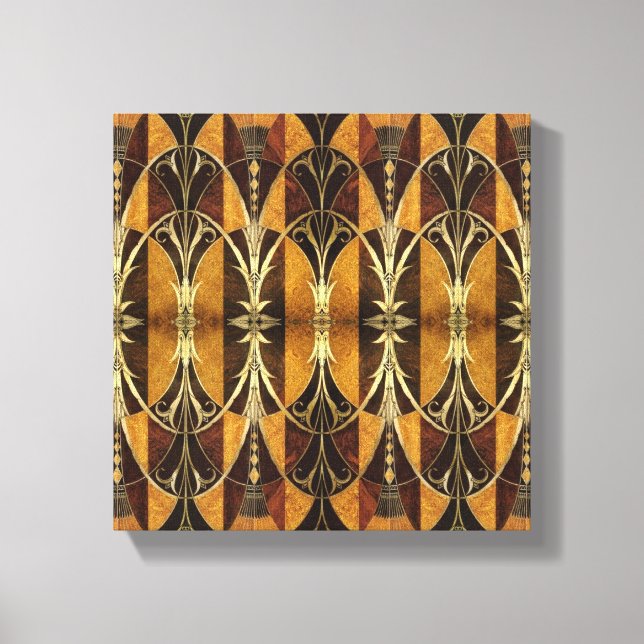 Art Deco Burl Wood Canvastryck (Framsida)