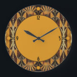 Art Deco Burl Wood Stor Klocka<br><div class="desc">Det här är en häpnadsväckande vacker konsthugg med burl wood and brass Trim.</div>