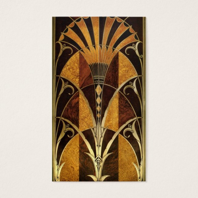 Art Deco Burl Wood Visitkort (Framsidan)
