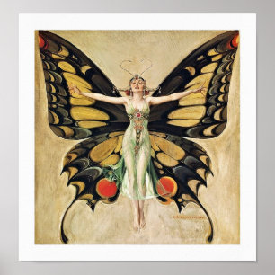 Art Deco Butterfly Dam Poster