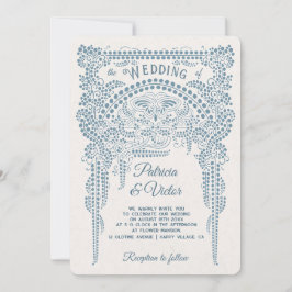 Art Deco Butterfly in Frame Wedding  Invitation Inbjudningar