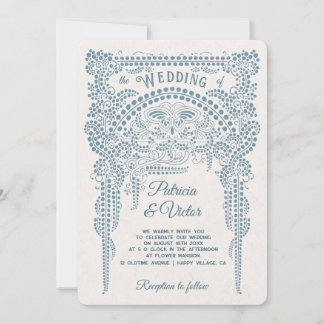 Art Deco Butterfly in Frame Wedding  Invitation Inbjudningar