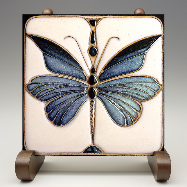 Art Deco Butterfly Wall Decor Art nouveau Ceramic Kakelplatta (Skapare uppladdad)