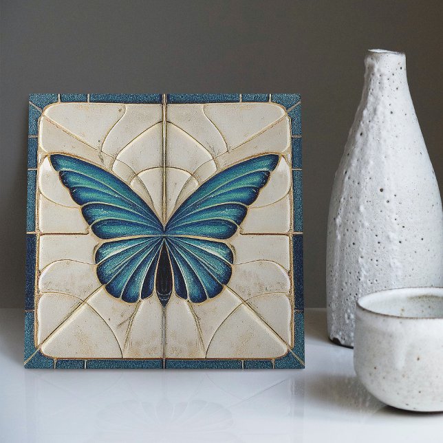 Art Deco Butterfly Wall Decor Art nouveau Kakelplatta (Skapare uppladdad)