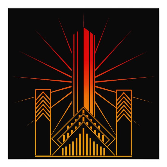 Art Deco Byggnad Fototryck (Framsidan)