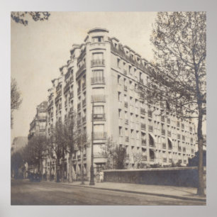 Art Deco byggnad i Paris, 1930-talet Poster