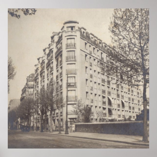 Art Deco byggnad i Paris, 1930-talet Poster (Framsidan)