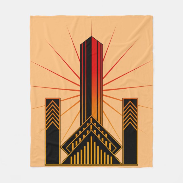 Art Deco-byggnader Fleecefilt (Framsidan)