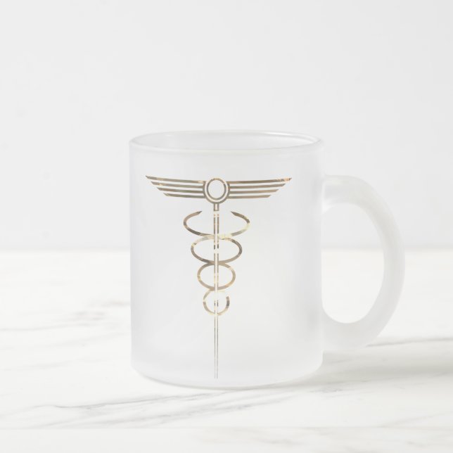 Art Deco Caduceus Frostad Glasmugg (Höger)