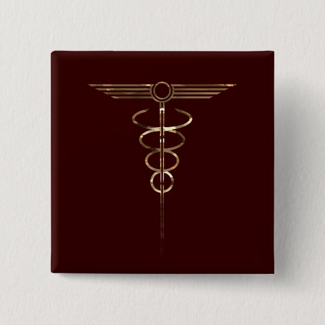 Art Deco Caduceus Knapp (Framsida)