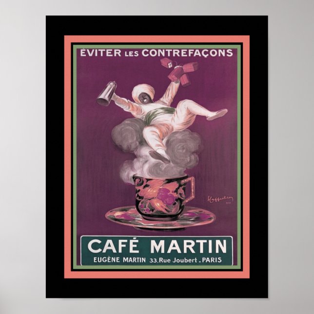 Art Deco Cafe Martin Coffee Ad Poster (Framsidan)