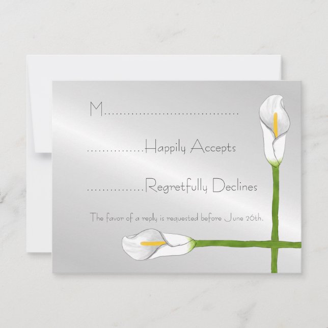 Art Deco Calla Lily Bröllop OSA Card Kort (Framsida)