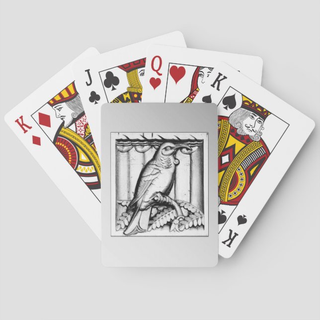 Art Deco-carnerad stenfalk - silver Spel Kort (Baksidan)