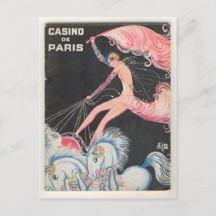 Art Deco, Casino, Paris, Louis Gaudin, Vintage Vykort