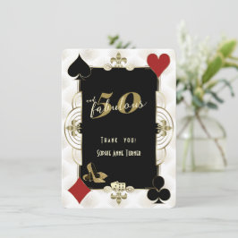 Art Deco Casino Poker 50 och Fabulous Birthday Tack Kort