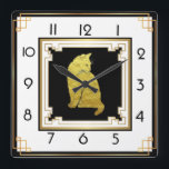 Art Deco Cat Fyrkantig Klocka<br><div class="desc">Underbar klockdesign. Du kommer att kärlek det som andra. Du kan fritt använda den här designen för andra produkter som du gillar eller anpassa och lägga till texten. Följ mig för mer. Tack. Ha en trevlig dag.</div>