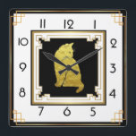 Art Deco Cat Fyrkantig Klocka<br><div class="desc">Underbar klockdesign. Du kommer att kärlek det som andra. Du kan fritt använda den här designen för andra produkter som du gillar eller anpassa och lägga till texten. Följ mig för mer. Tack. Ha en trevlig dag.</div>