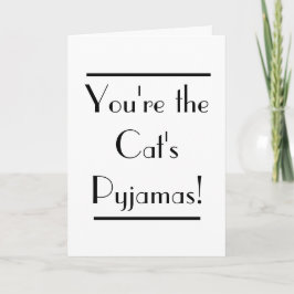 Art Deco Cats Pajamas Typography Card Kort