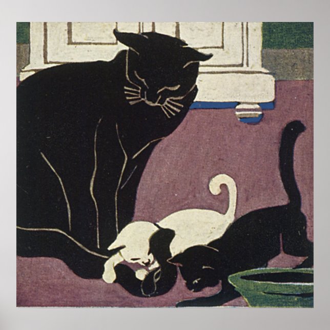 Art Deco Cats Poster (Framsidan)