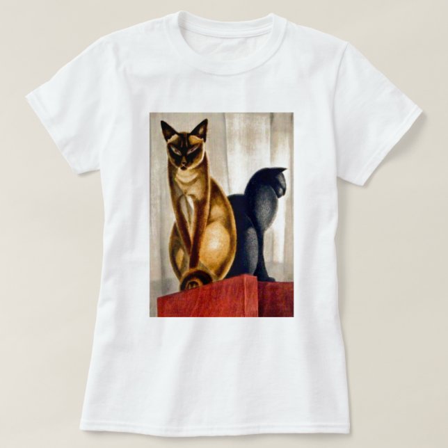 Art Deco Cats T Shirt (Design framsida)