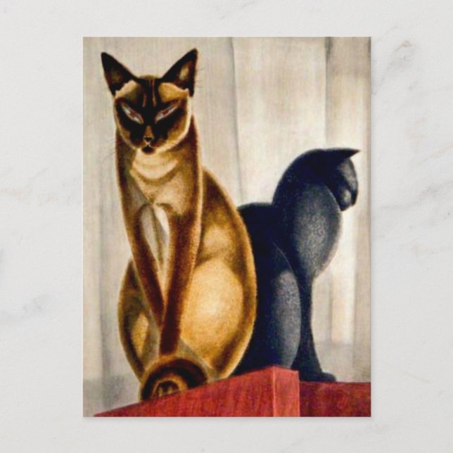 Art Deco Cats Vykort (Framsida)
