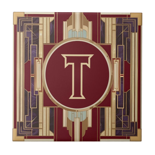 Art Deco Ceramic Tile Kakelplatta (Framsidan)