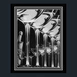 Art Deco Champagne Glass Skriv ut 16 x 20 Poster<br><div class="desc">Snyggt,  Neutralt,  Art Deco Champagne Glass Print -16x20</div>
