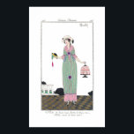 Art Deco Charles Martin Mode Plate Print Poster<br><div class="desc">Charles Martin (Fransk)Costumes Parisiens 1918 Mode Plate Plate 108. Robe de linon rayé border de linon ro - Fichu aussi de linon ro (Stripe linen dress trimmad med rosa linen - Scarf även i rosa linen) Journal des Dames et des Modes. Tching med pochoir färg på papper, 1913. Nu är...</div>