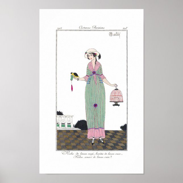 Art Deco Charles Martin Mode Plate Print Poster (Framsidan)