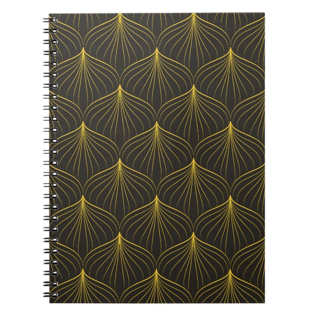 Art Deco Charm: Vintage Geometric Seamless Anteckningsbok (Framsidan)