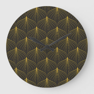 Art Deco Charm: Vintage Geometric Seamless Stor Klocka