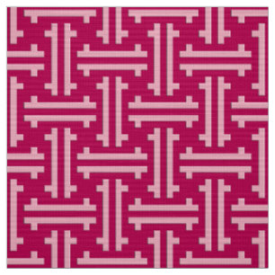 Art Deco Chinese Fret, Fuchsia Rosa Tyg