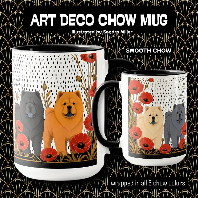 ART DECO CHOWS slät  Mugg (Skapare uppladdad)