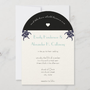 Art Deco Christian Flower Wedding bjudande Inbjudningar