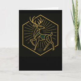 Art Deco Christmas Reindeer Greeting Card Helgkort