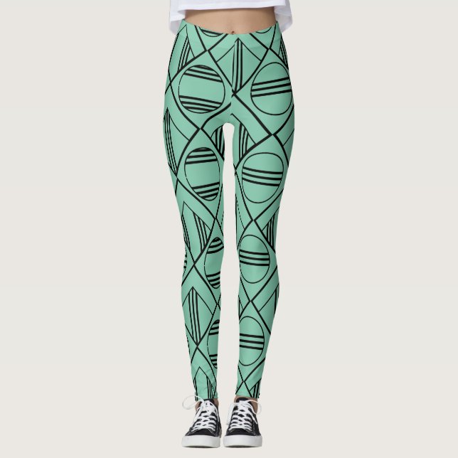 Art Deco-cirklar och diamanter Leggings (Framsida)