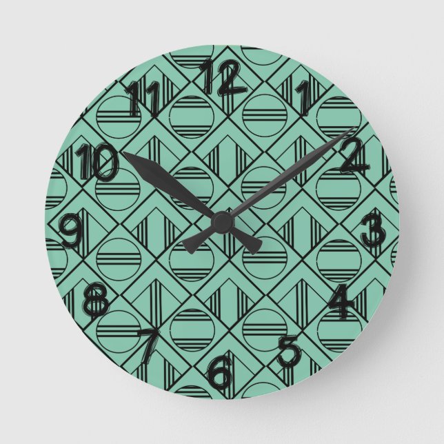 Art Deco-cirklar och diamanter Rund Klocka (Framsida)