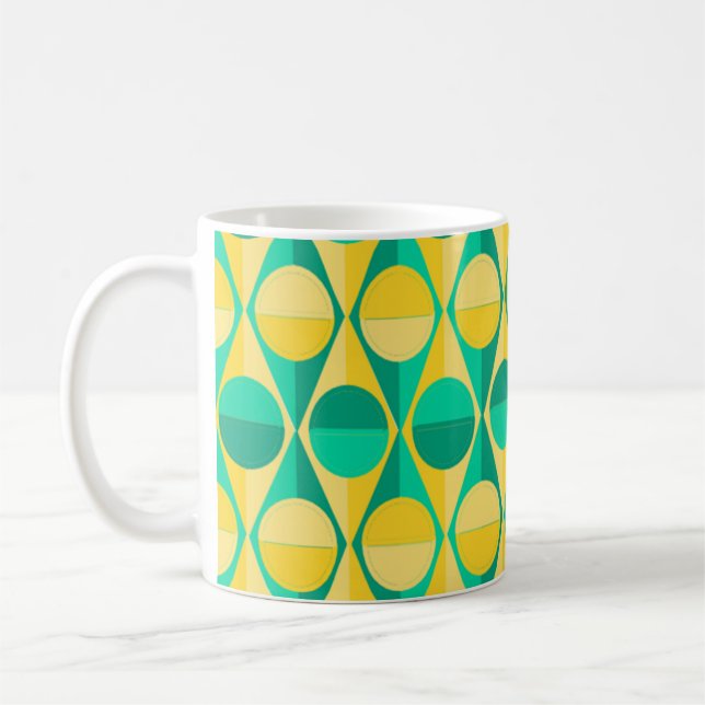 Art Deco-cirklar och trianglar Kaffemugg (Vänster)