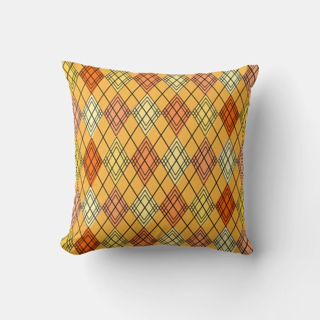 Art Deco Citrus Argyle Kudde (Framsida)