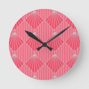 Art Deco Clam-Snäckor Rund Klocka
