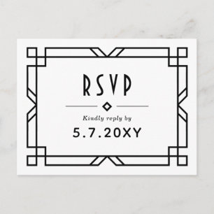 Art Deco Classy OSA Anpassningsbar Måltider Bröllo Vykort