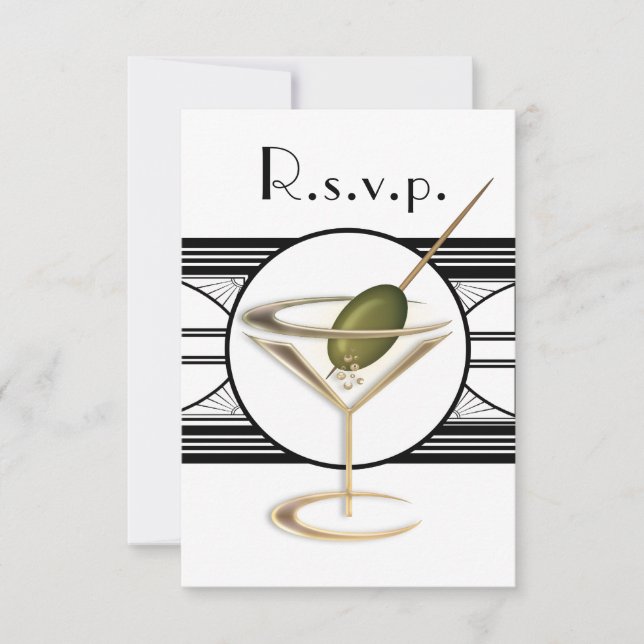 Art Deco Cocktail Design-OSA kort (Framsida)