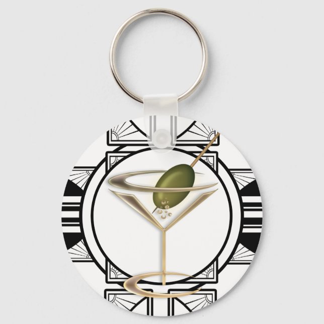 Art Deco Cocktails-nyckelkedjor Nyckelring (Framsida)