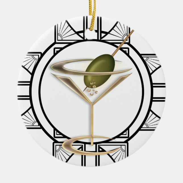 Art Deco Cocktails Personlig Ornament (Framsidan)