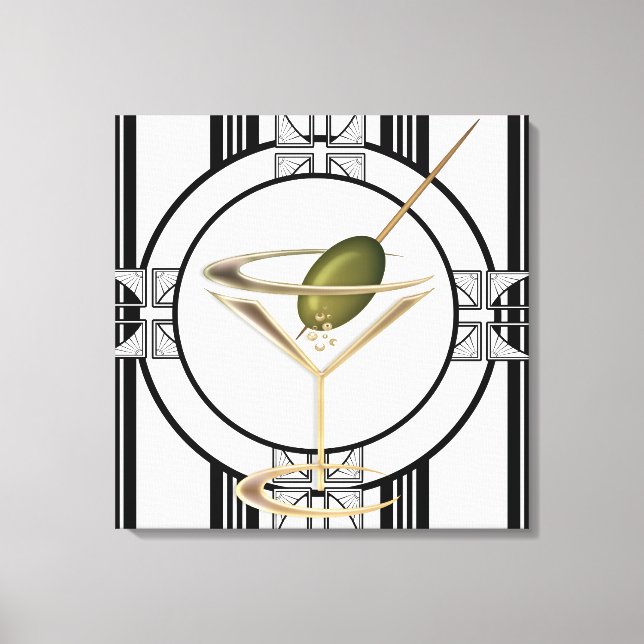 Art Deco Cocktails Wall Canvas (Framsida)