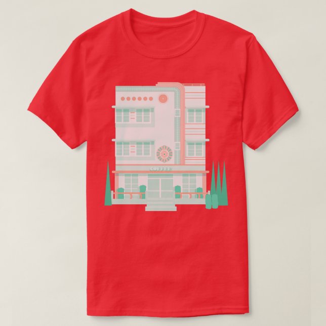 Art Deco Coffee-affär T Shirt (Design framsida)