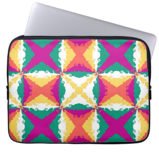 Art Deco Colorful Swirl Retro Abstrakt Art Laptop Fodral
